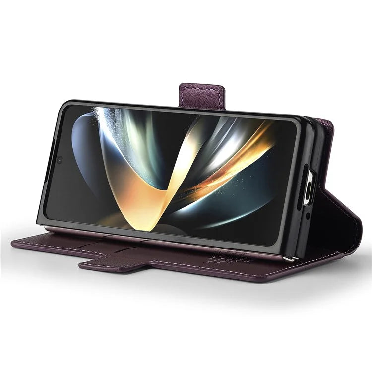 LC.IMEEKE L1 For Samsung Galaxy Z Fold4 5G Stand Case Texture PU Leather Wallet Phone Cover