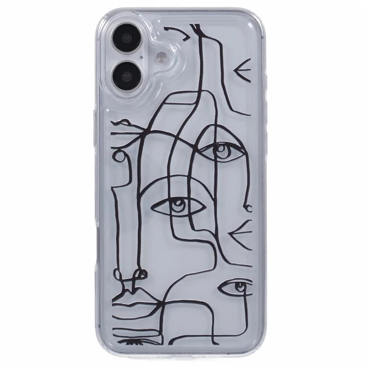 For iPhone 16 Plus TPU Case Pattern Printing Shockproof Airbag Phone Cover