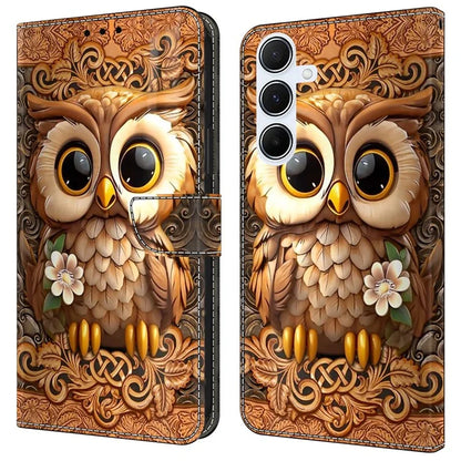 For Samsung Galaxy A55 5G Case Pattern Printed Protective Cover TPU+PU Leather Flip Phone Case