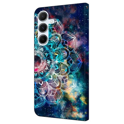 For Samsung Galaxy A55 5G Case Pattern Printed Protective Cover TPU+PU Leather Flip Phone Case