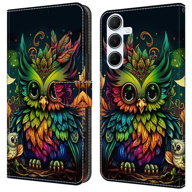 For Samsung Galaxy A54 5G Case Pattern Printed Protective Cover TPU+PU Leather Flip Phone Case