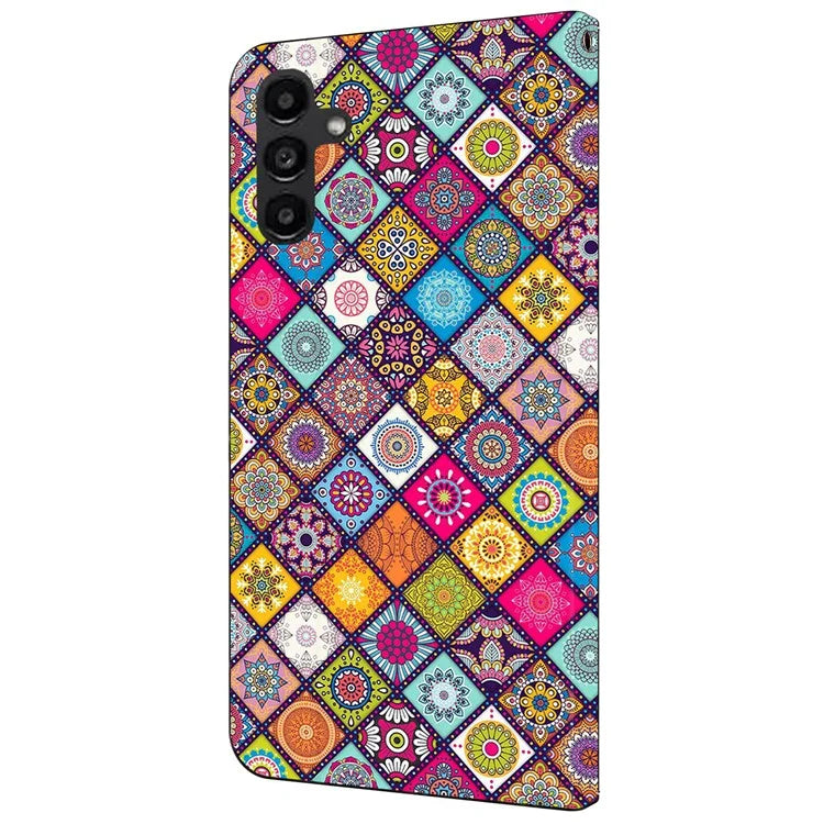 For Samsung Galaxy A14 4G / 5G Case Pattern Printed Protective Cover TPU+PU Leather Flip Phone Case