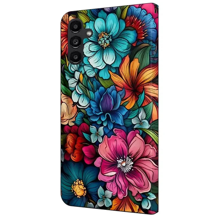For Samsung Galaxy A14 4G / 5G Case Pattern Printed Protective Cover TPU+PU Leather Flip Phone Case