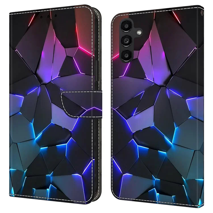 For Samsung Galaxy A14 4G / 5G Case Pattern Printed Protective Cover TPU+PU Leather Flip Phone Case