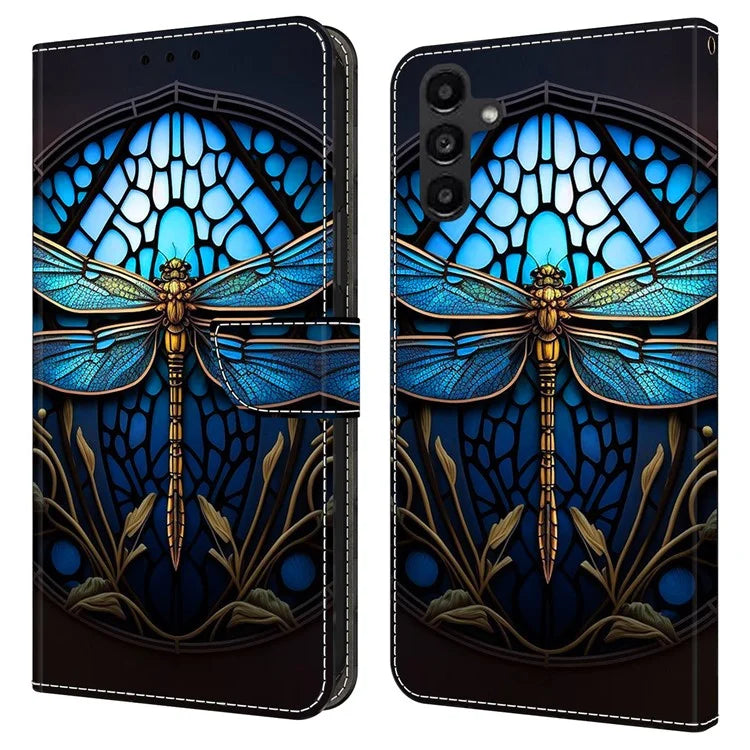 For Samsung Galaxy A14 4G / 5G Case Pattern Printed Protective Cover TPU+PU Leather Flip Phone Case