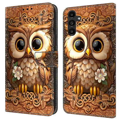 For Samsung Galaxy A14 4G / 5G Case Pattern Printed Protective Cover TPU+PU Leather Flip Phone Case