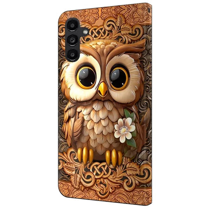 For Samsung Galaxy A14 4G / 5G Case Pattern Printed Protective Cover TPU+PU Leather Flip Phone Case