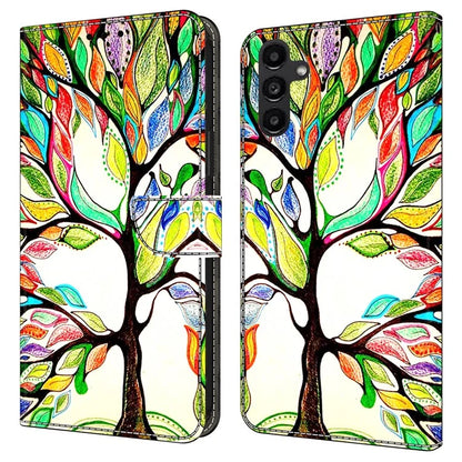For Samsung Galaxy A14 4G / 5G Case Pattern Printed Protective Cover TPU+PU Leather Flip Phone Case
