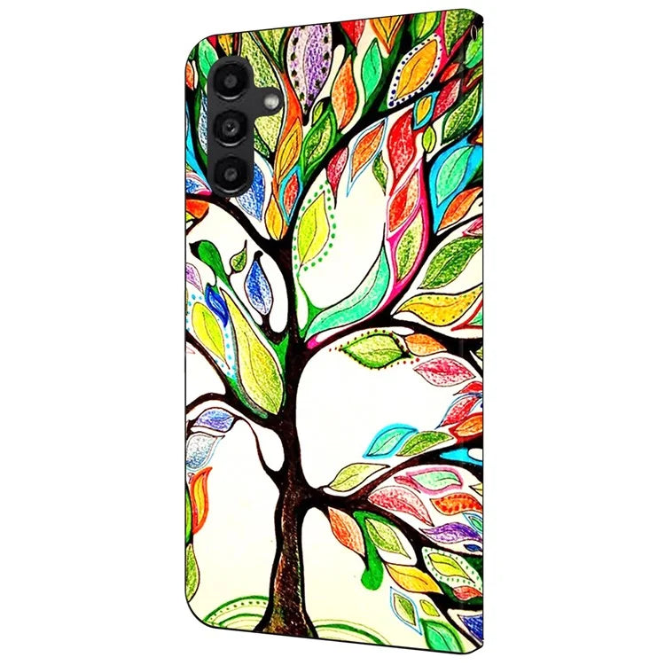 For Samsung Galaxy A14 4G / 5G Case Pattern Printed Protective Cover TPU+PU Leather Flip Phone Case