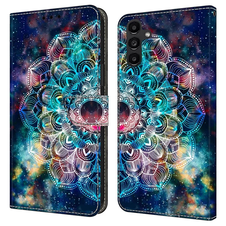 For Samsung Galaxy A14 4G / 5G Case Pattern Printed Protective Cover TPU+PU Leather Flip Phone Case