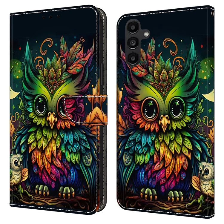 For Samsung Galaxy A14 4G / 5G Case Pattern Printed Protective Cover TPU+PU Leather Flip Phone Case