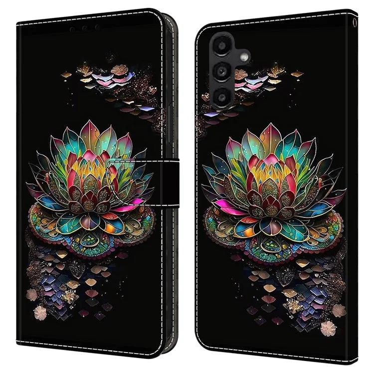 For Samsung Galaxy A14 4G / 5G Case Pattern Printed Protective Cover TPU+PU Leather Flip Phone Case
