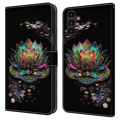 For Samsung Galaxy A14 4G / 5G Case Pattern Printed Protective Cover TPU+PU Leather Flip Phone Case