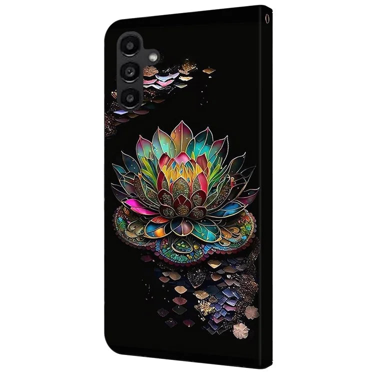For Samsung Galaxy A14 4G / 5G Case Pattern Printed Protective Cover TPU+PU Leather Flip Phone Case