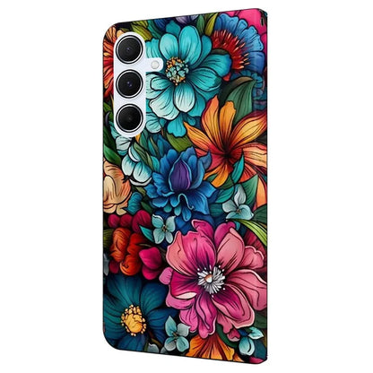 For Samsung Galaxy A15 4G / 5G Case Pattern Printed Protective Cover TPU+PU Leather Flip Phone Case