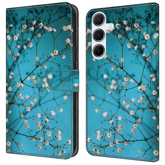 For Samsung Galaxy A24 4G (162.1 x 77.6 x 8.3mm) Case Pattern Printed Protective Cover TPU+PU Leather Flip Phone Case