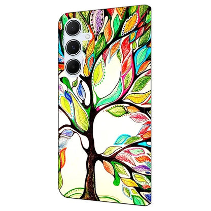 For Samsung Galaxy A24 4G (162.1 x 77.6 x 8.3mm) Case Pattern Printed Protective Cover TPU+PU Leather Flip Phone Case