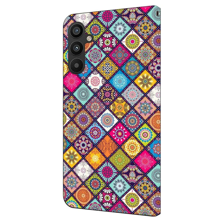 For Samsung Galaxy A34 5G Case Pattern Printed Protective Cover TPU+PU Leather Flip Phone Case