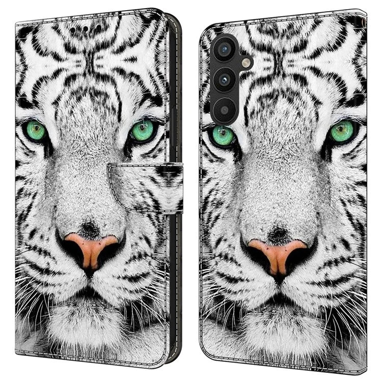 For Samsung Galaxy A34 5G Case Pattern Printed Protective Cover TPU+PU Leather Flip Phone Case