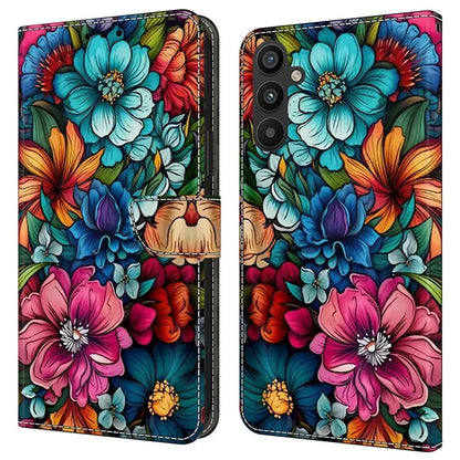 For Samsung Galaxy A34 5G Case Pattern Printed Protective Cover TPU+PU Leather Flip Phone Case