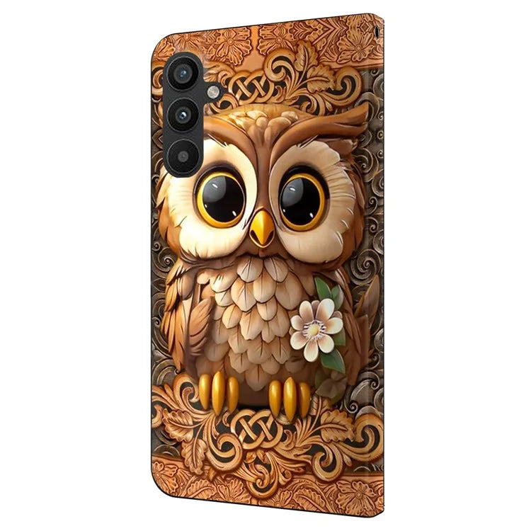 For Samsung Galaxy A34 5G Case Pattern Printed Protective Cover TPU+PU Leather Flip Phone Case