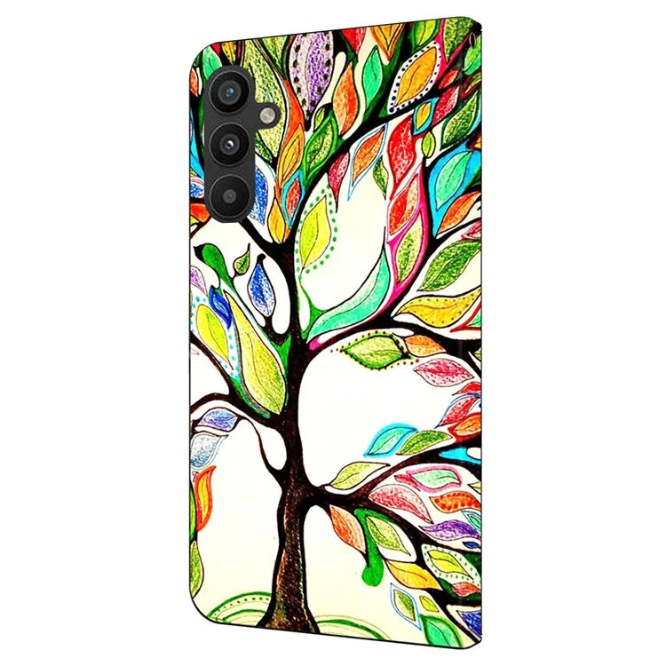 For Samsung Galaxy A34 5G Case Pattern Printed Protective Cover TPU+PU Leather Flip Phone Case