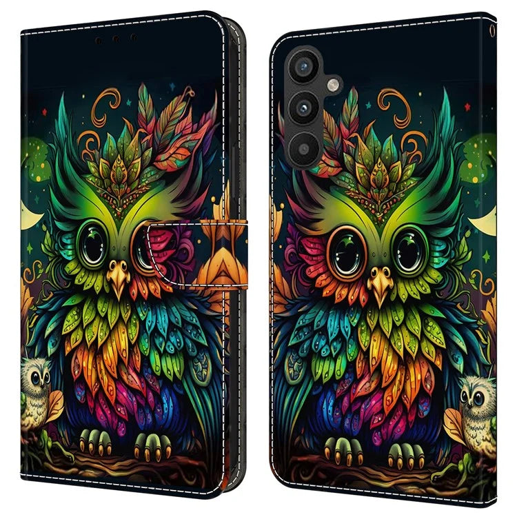 For Samsung Galaxy A34 5G Case Pattern Printed Protective Cover TPU+PU Leather Flip Phone Case