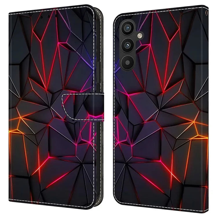 For Samsung Galaxy A35 5G Case Pattern Printed Protective Cover TPU+PU Leather Flip Phone Case