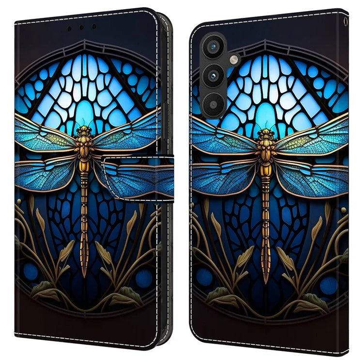 For Samsung Galaxy A35 5G Case Pattern Printed Protective Cover TPU+PU Leather Flip Phone Case