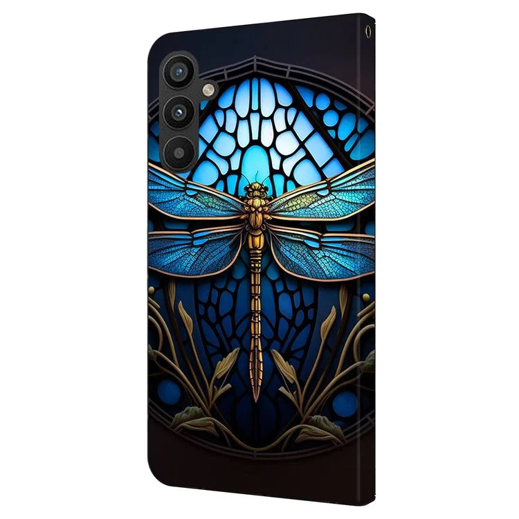 For Samsung Galaxy A35 5G Case Pattern Printed Protective Cover TPU+PU Leather Flip Phone Case