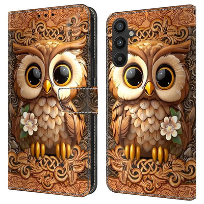 For Samsung Galaxy A35 5G Case Pattern Printed Protective Cover TPU+PU Leather Flip Phone Case