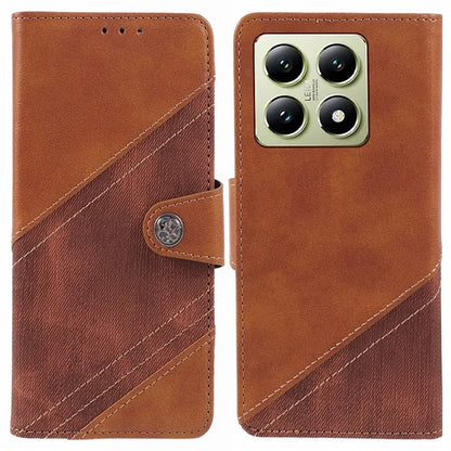 For Xiaomi 14T Pro Case Splicing Texture Leather Phone Cover Viewing Stand