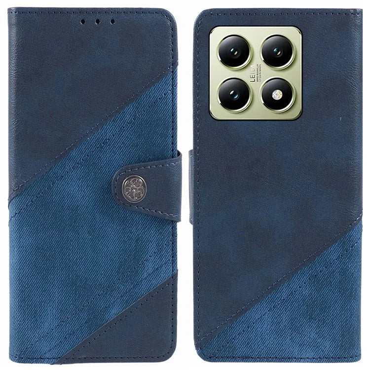 For Xiaomi 14T Pro Case Splicing Texture Leather Phone Cover Viewing Stand