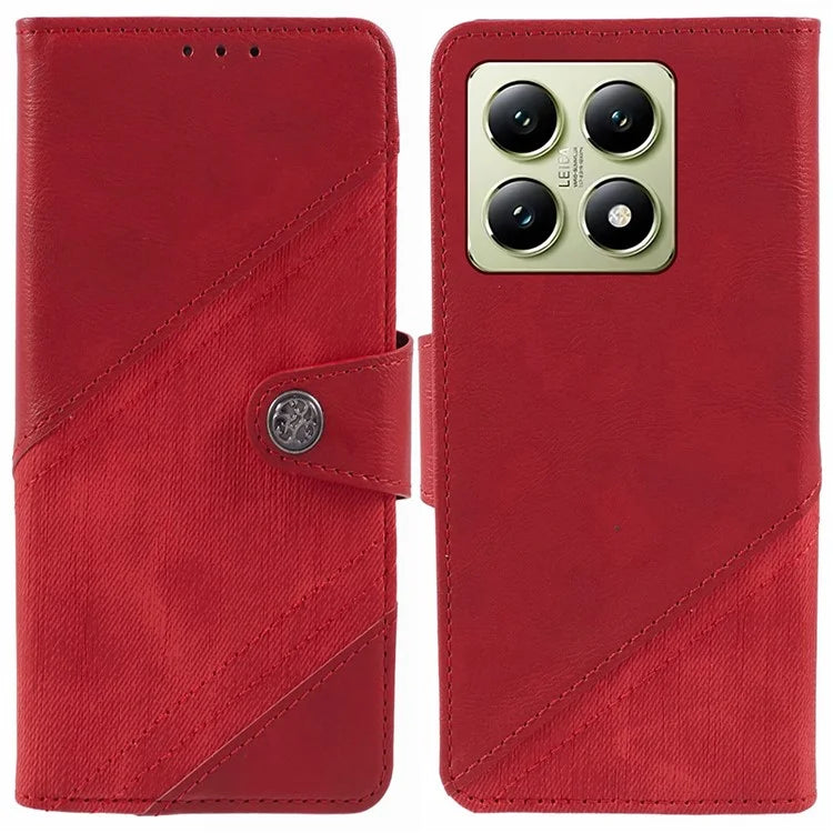 For Xiaomi 14T Pro Case Splicing Texture Leather Phone Cover Viewing Stand