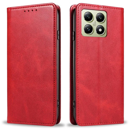 For Xiaomi 14T Pro Case Strong Magnetic PU Leather Phone Cover Calf Texture