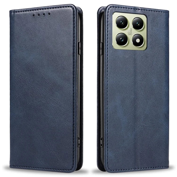 For Xiaomi 14T Pro Case Strong Magnetic PU Leather Phone Cover Calf Texture