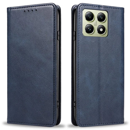For Xiaomi 14T Pro Case Strong Magnetic PU Leather Phone Cover Calf Texture