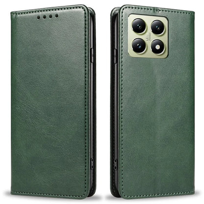 For Xiaomi 14T Pro Case Strong Magnetic PU Leather Phone Cover Calf Texture