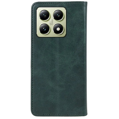 For Xiaomi 14T Pro Case Strong Magnetic PU Leather Phone Cover Calf Texture