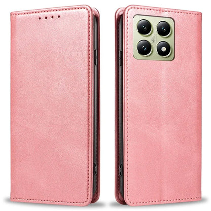 For Xiaomi 14T Pro Case Strong Magnetic PU Leather Phone Cover Calf Texture