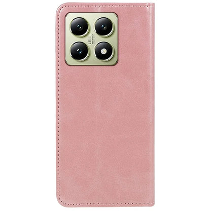 For Xiaomi 14T Pro Case Strong Magnetic PU Leather Phone Cover Calf Texture