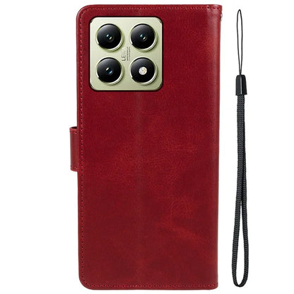 For Xiaomi 14T Pro Case PU Leather Wallet Protective Phone Cover Calf Texture