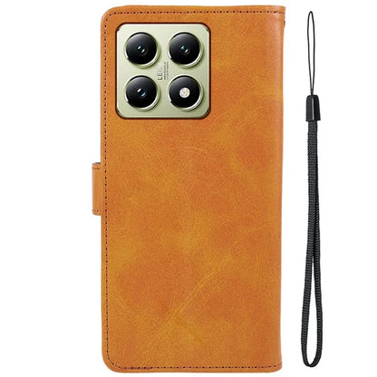 For Xiaomi 14T Pro Case PU Leather Wallet Protective Phone Cover Calf Texture