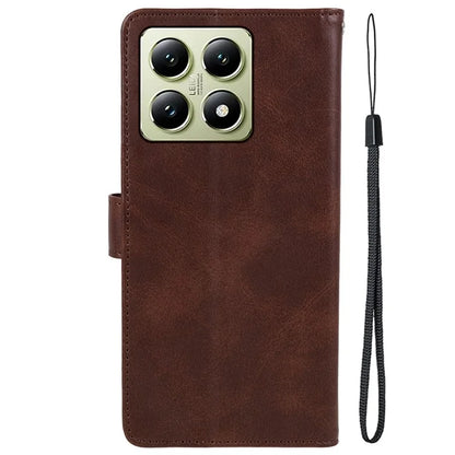 For Xiaomi 14T Pro Case PU Leather Wallet Protective Phone Cover Calf Texture