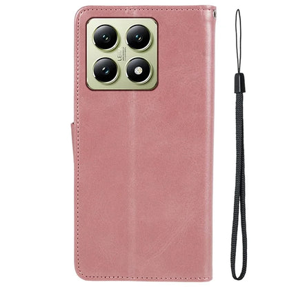 For Xiaomi 14T Pro Case PU Leather Wallet Protective Phone Cover Calf Texture