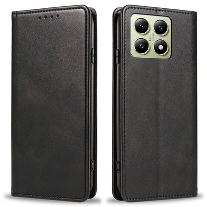 For Xiaomi 14T Case Strong Magnetic PU Leather Phone Cover Calf Texture
