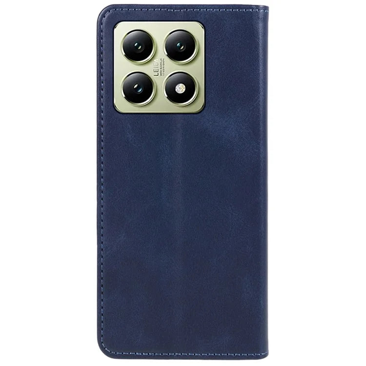 For Xiaomi 14T Case Strong Magnetic PU Leather Phone Cover Calf Texture