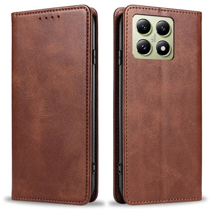 For Xiaomi 14T Case Strong Magnetic PU Leather Phone Cover Calf Texture