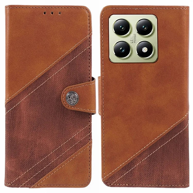 For Xiaomi 14T Case Splicing Texture Leather Phone Cover Viewing Stand
