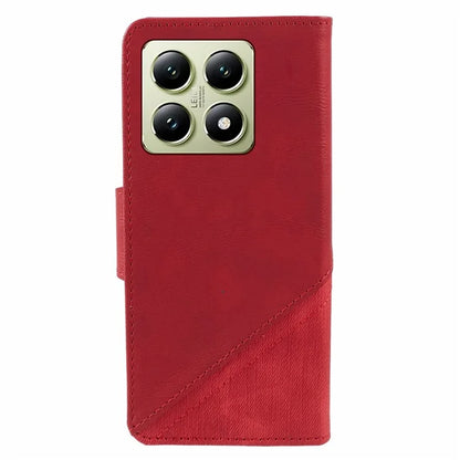 For Xiaomi 14T Case Splicing Texture Leather Phone Cover Viewing Stand